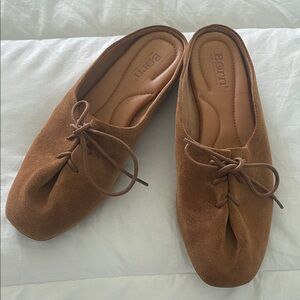 Born Tan Suede Slip-On Loafers